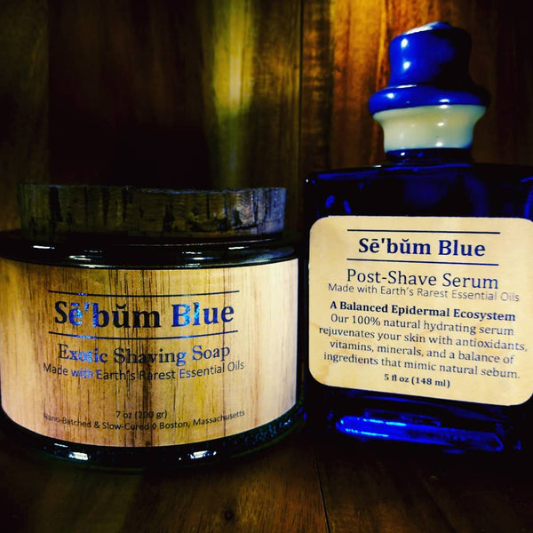 Sē'bŭm Blue Exotic Shaving Set