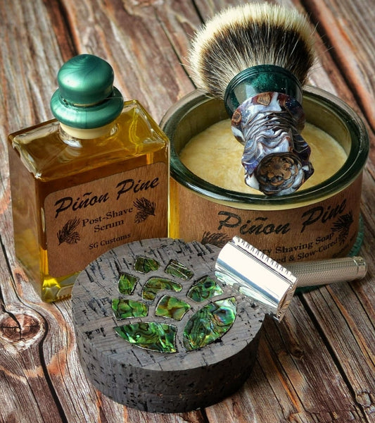 Exotic Piñon Pine Shave Set